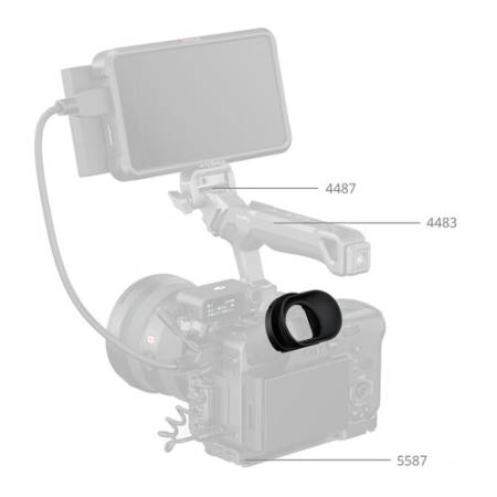 SmallRig 5713 - obrotowa muszla oczna wizjera, silikonowa nakładka na wizjer do Sony FX2 - przykład użycia